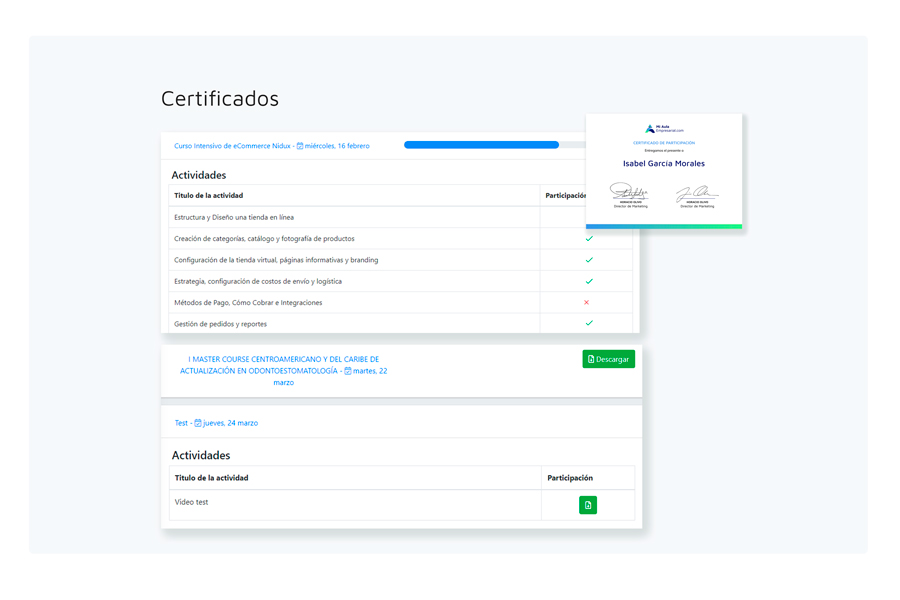 screenshot of Mi Aula Empresarial